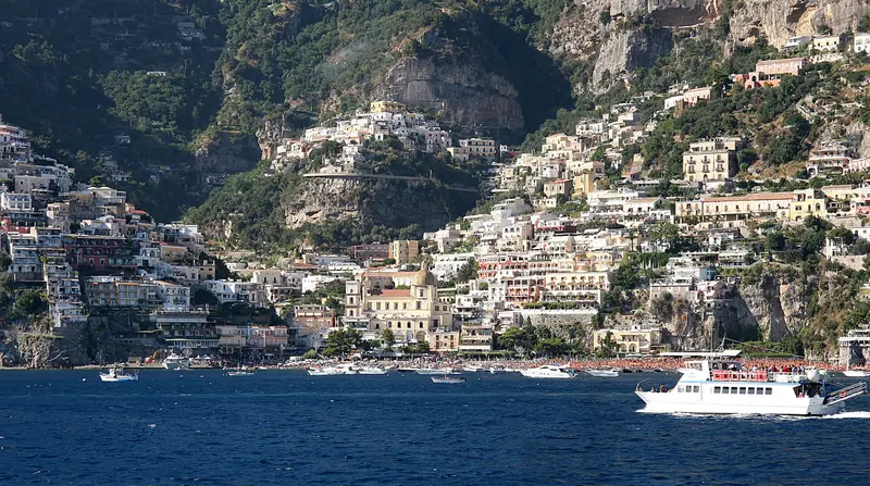 Positano on the Amalfi Coast seen from the sea