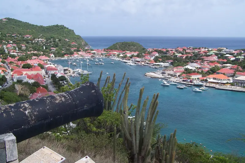 Gustavia harbour seen from the hillside, St. Barths