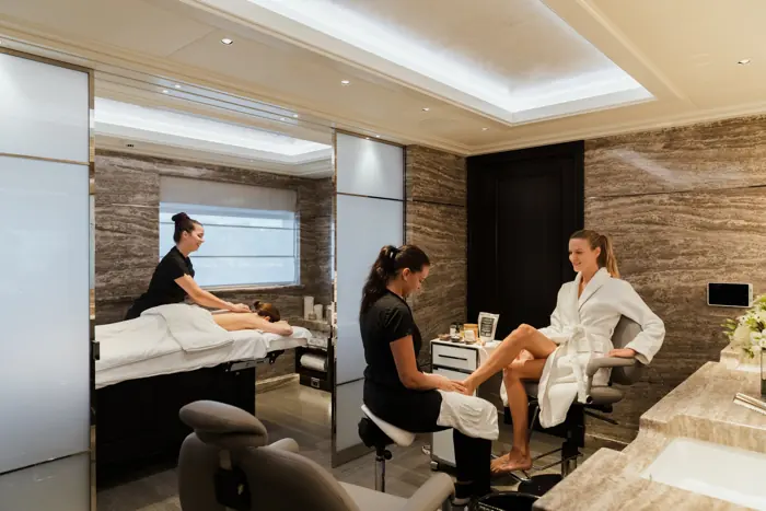 Spa treatment room on board a superyacht